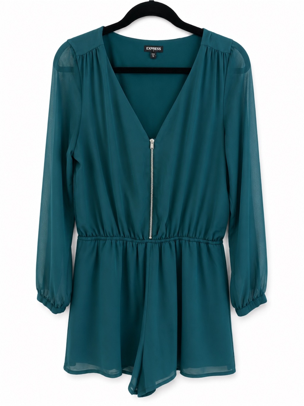 Express Teal Green V-Neck Romper